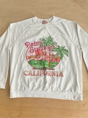 Show Me Your Mumu palm Springs white crewneck sweatshirt